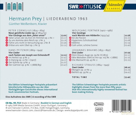 Prey Hermann: Liederabend 1963 [CD]