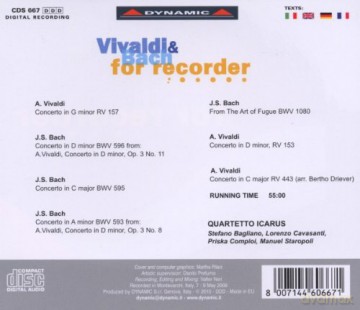 Quartetto Icarus: Vivaldi And Bach For Recorder [CD]