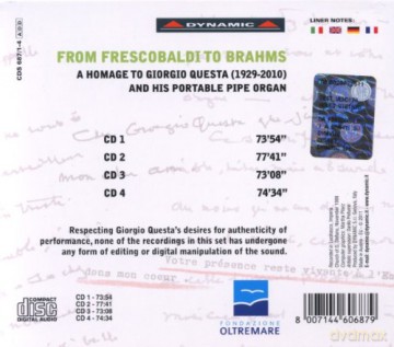 Questa Giorgio: From Frescobaldi To Brahms - A Homage To Giorgio Questa [4CD]