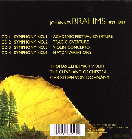 Christoph Dohnanyi/Co/Zehetmai: Brahms: Symphonies1-4/Violin Conc [4CD]