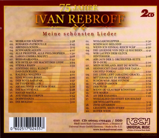 Rebroff Ivan: 75 Jahre Meine Schoensten Lieder [2CD]