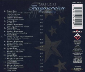 Rieu Andre & Zacharias Helmut: Traeumereien Zur Weihnachtszeit [CD]