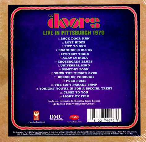 The Doors: Live In Pittsburgh 1970 [CD]