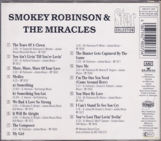 Robinson Smokey & The Miracles: Tears Of A Clown [CD]