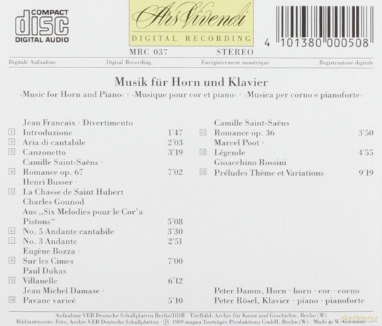 Rösel Peter & Damm Peter: Sint-Saens Rossini Busser - Music For Ho [CD]