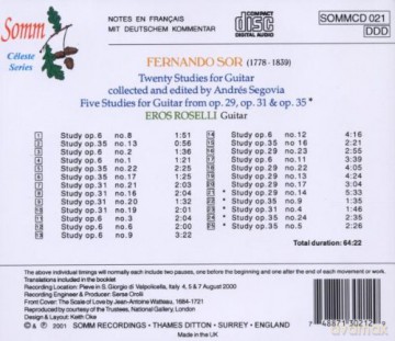 Roselli Eros: Studies For Guitar [CD]