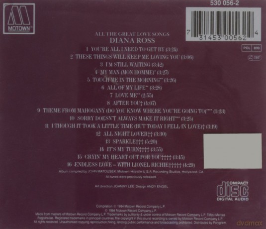 Ross Diana: All The Great Love Songs [CD]
