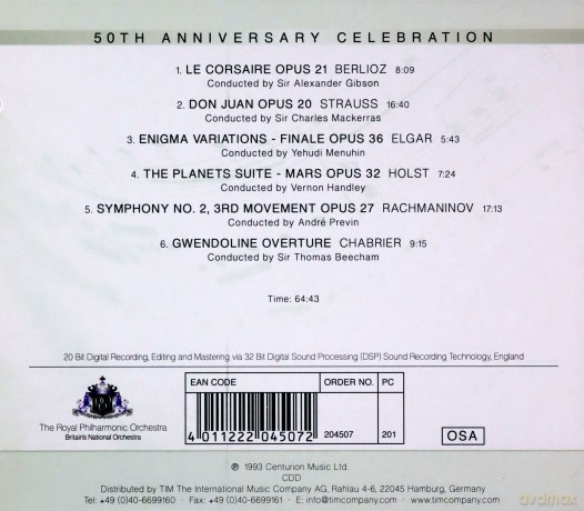 Royal Philharmonic Orchestra: 50th Anniversary [CD]