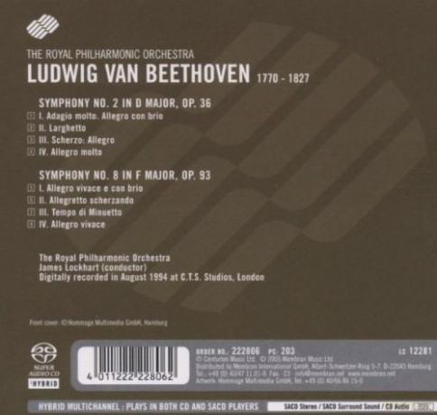 Royal Philharmonic Orchestra: Beethoven Symphonies No 2and8 [SACD]