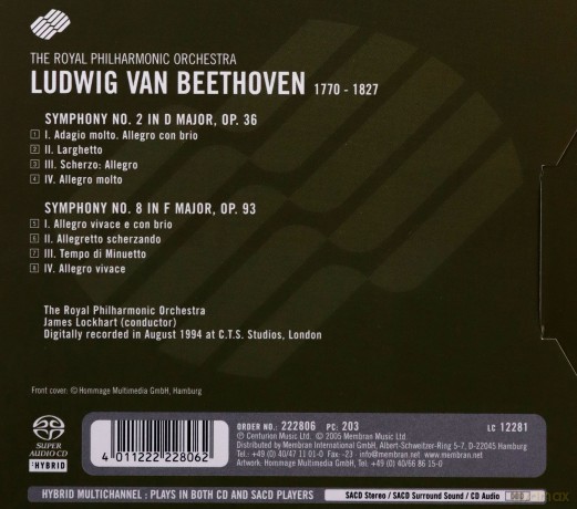 Royal Philharmonic Orchestra: Beethoven Symphonies No 2and8 [SACD]