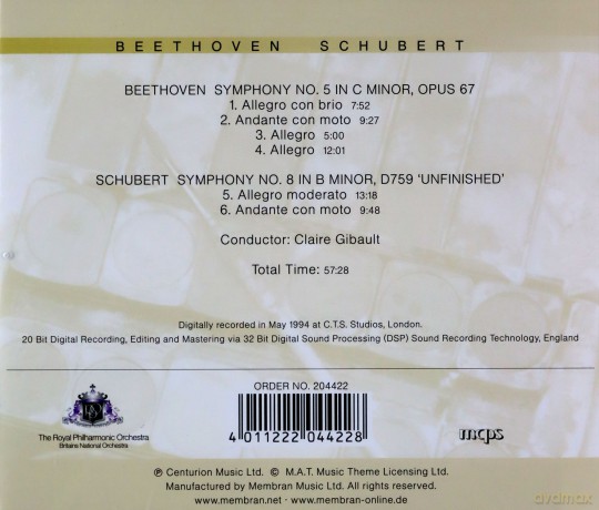 Royal Philharmonic Orchestra: Beethoven Symphony No 5 Symphony No 8 [CD]