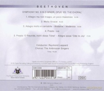 Royal Philharmonic Orchestra: Beethoven Symphony No 9 [CD]