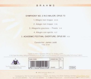 Royal Philharmonic Orchestra: Brahms Symphony No 2 [CD]