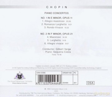 Royal Philharmonic Orchestra: Chopin Piano Concertos No 1 No 2 [CD]