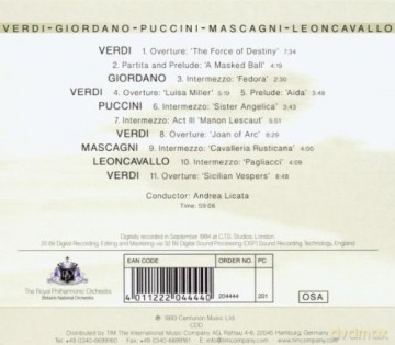 Royal Philharmonic Orchestra: Giordanoleoncavalloverdimascagnipuccini [CD]