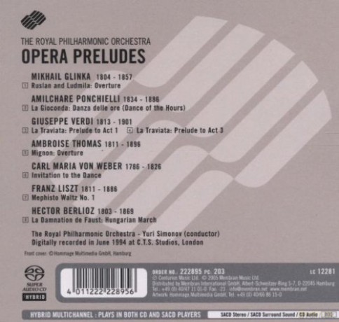Royal Philharmonic Orchestra: Glinka Ponchielli Verdi Thomas Weber Lis [SACD]