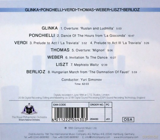 Royal Philharmonic Orchestra: Glinkaponchielliverdithomasweberlisztber [CD]