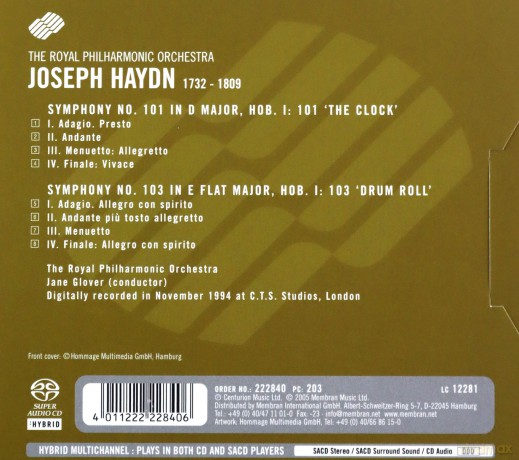 Royal Philharmonic Orchestra: Haydn Symphonies No 101 And 103 [SACD]