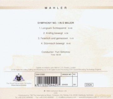 Royal Philharmonic Orchestra: Mahler Symphony No1 I D Major [CD]