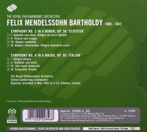 Royal Philharmonic Orchestra: Mendelssohn Symphonies Nos 3and4 [SACD]