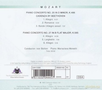 Royal Philharmonic Orchestra: Mozart Piano Concertos No2027 [CD]