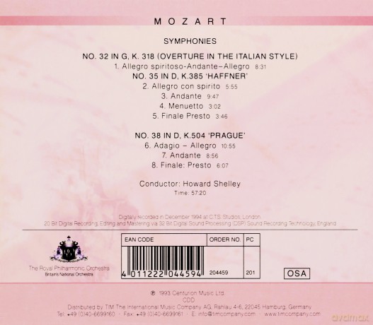 Royal Philharmonic Orchestra: Mozart Symphonies No 32 35 38 [CD]