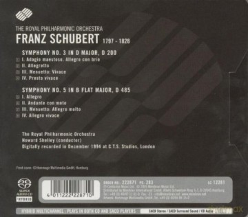 Royal Philharmonic Orchestra: Schubert Symphonies Nos 3 And 5 [SACD]