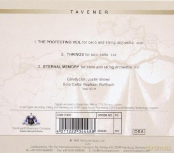 Royal Philharmonic Orchestra: Taverner The Protecting Veil Thrinos [CD]