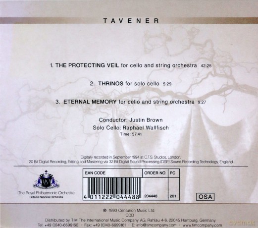 Royal Philharmonic Orchestra: Taverner The Protecting Veil Thrinos [CD]