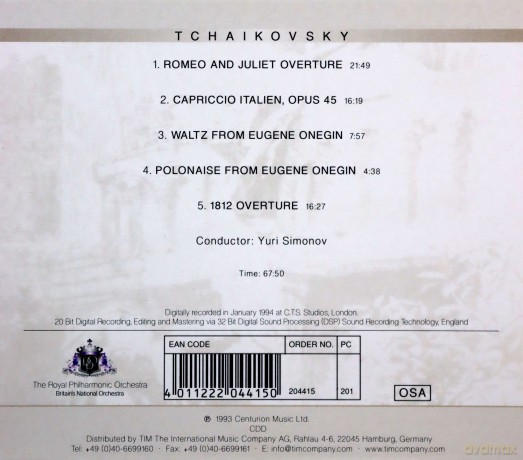 Royal Philharmonic Orchestra: Tchaikovsky Romeo And Juliet [CD]