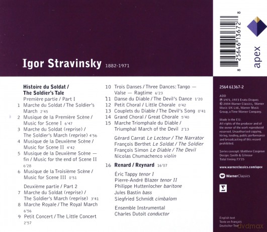 Charles Dutoit/Ensemble Instrumental: Igor Strawinsky: L'histoire Du Soldat [CD]