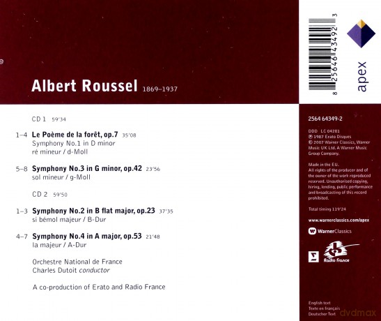 Charles Dutoit/Ondf: Roussel: Symphonies No.1-4 [2CD]