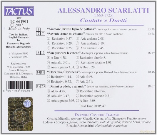Scarlatti Alessandro: Cantate E Duetti [CD]