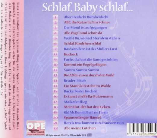 Schlaf Baby Schlaf: Schlaf Baby Schlaf - Spieluhrmelodien Fuer Babys [CD]
