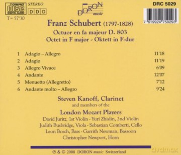 Schubert Franz Octet In F Major Kanoff: Schubert Franz Octet In F Major Kanoff [CD]