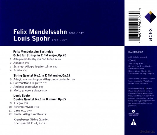 Eder Quartet/Kreuzberger Strin: Mendelssohn: Octet/Double [CD]