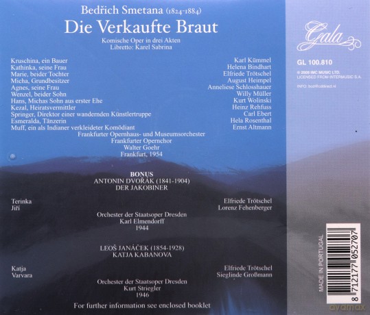 Smetana Bedrich & Trotschel Elfriede & Wolinski Kurt & Rehfuss Heinz: Die Verkaufte Braut [2CD]