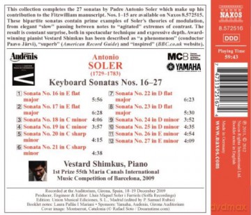 Soler Antonio: Klaviersonaten Nos 16-27 [CD]