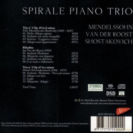 Spirale Piano Trio: Mendelssohn - Shostakovich - Roost [SACD]