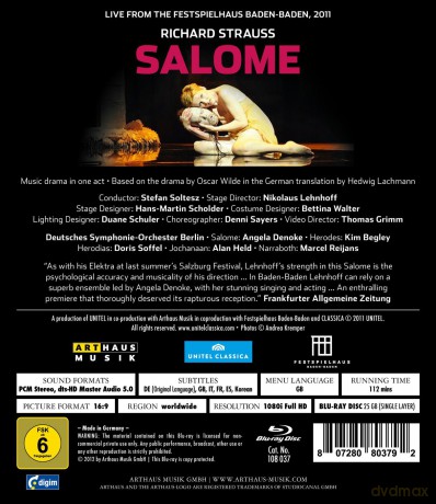 Strauss Richard & Denoke & Begley & Soffel & Held & Reijans & Soltesz Stefan: Salome [Blu-Ray]