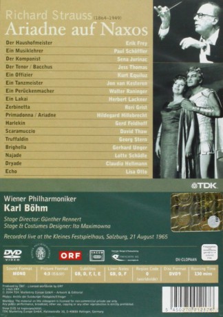 Strauss Richard & Wpo & Boehm & Jurinac & Grist & Hillebrecht: Ariadne Auf Naxos [DVD]