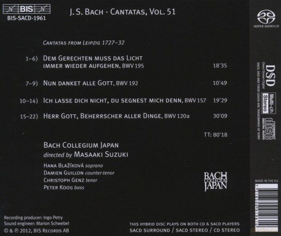 Suzuki Masaaki & Bach Collegium Japan: Johann Sebastian Bach - Cantatas [SACD]