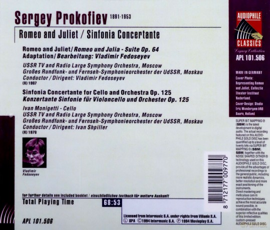 Symphony Orchestra Moscow: Romeo And Juliet [CD]