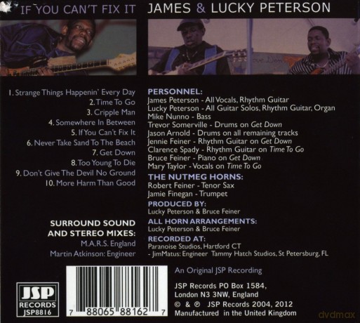 Tamara And Lucky Peterson: If You Cant Fix It Father And Son Pull N [CD]