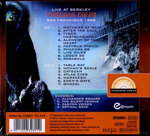 Tangerine Dream: Rockface - Live At Berkley [2CD]