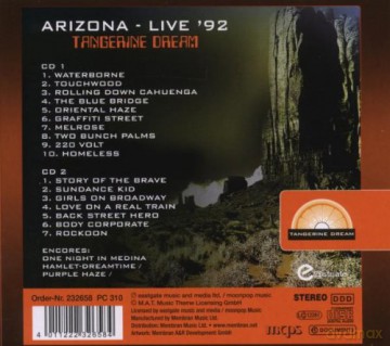 Tangerine Dream: Arizona - Live 1992 [2CD]