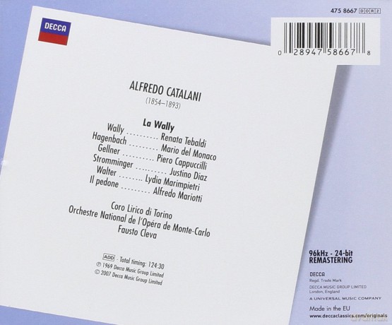 Tebaldi R/Monaco Mario De: La Wally [2CD]