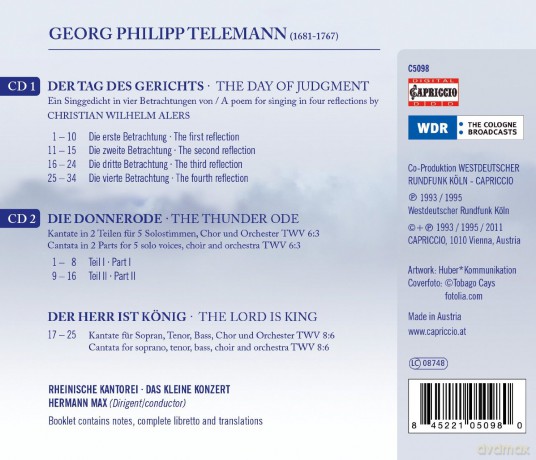 Telemann Georg Philipp: Der Tag Des Gerichts [2CD]