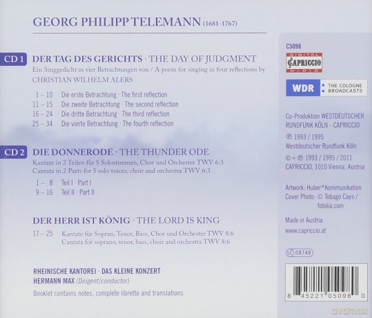 Telemann Georg Philipp: Der Tag Des Gerichts [2CD]