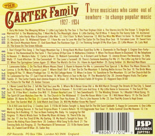 The Carter Family: The Early Years 1927-1934 One Of Popular [5CD]